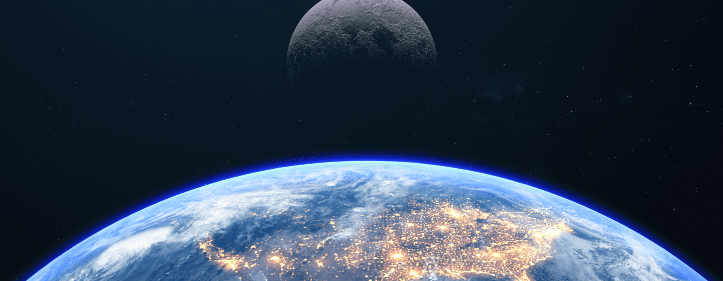 moon and earth